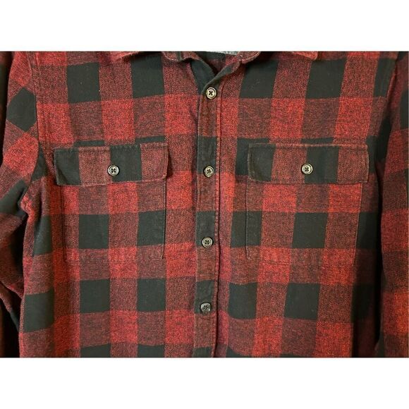 Kenneth Cole Flannel Shirts Red And Black Size Medium Pockets Long Sleeve (0483) - Picture 2 of 6